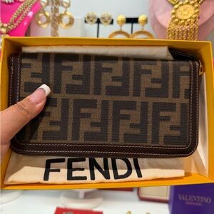 Fendi Zucca zippy wallet